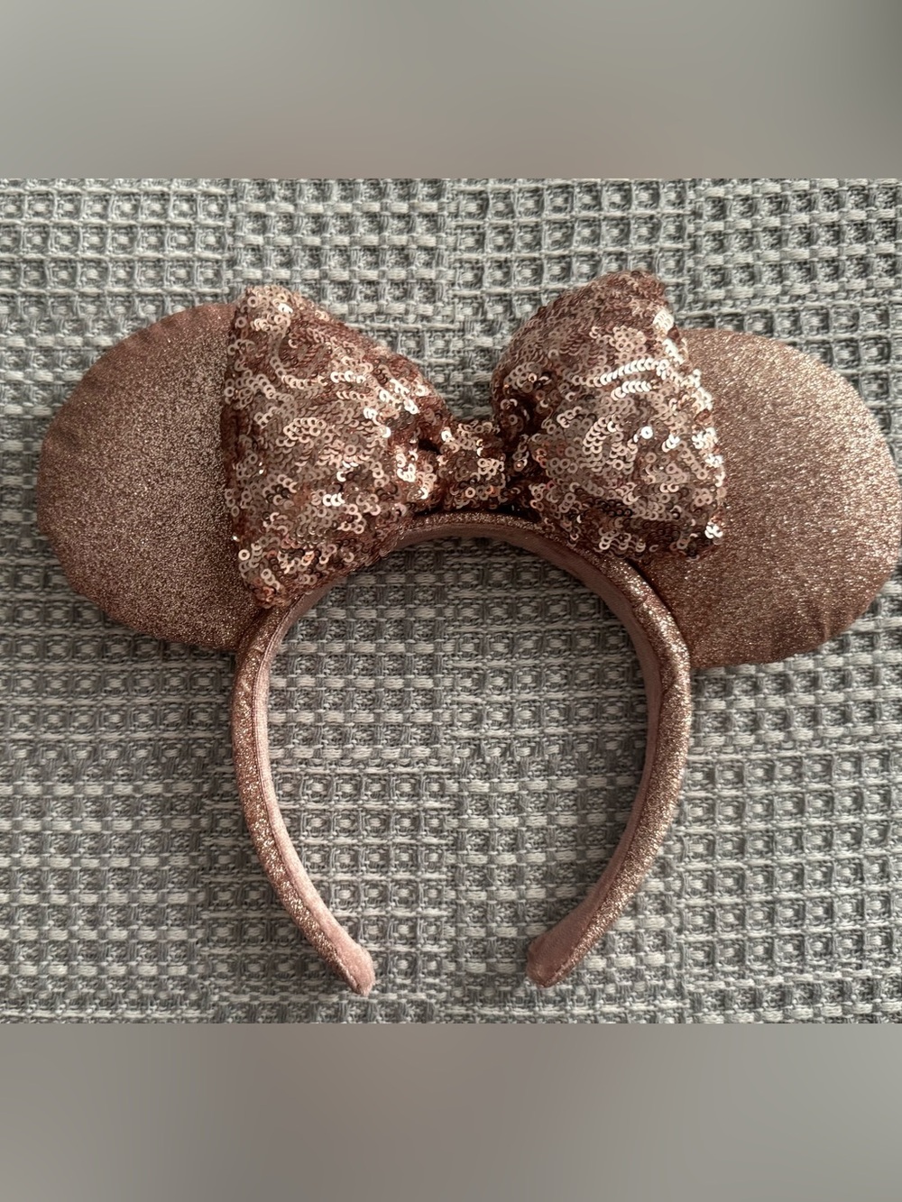Rose Gold Sequin Minnie Ears Headband